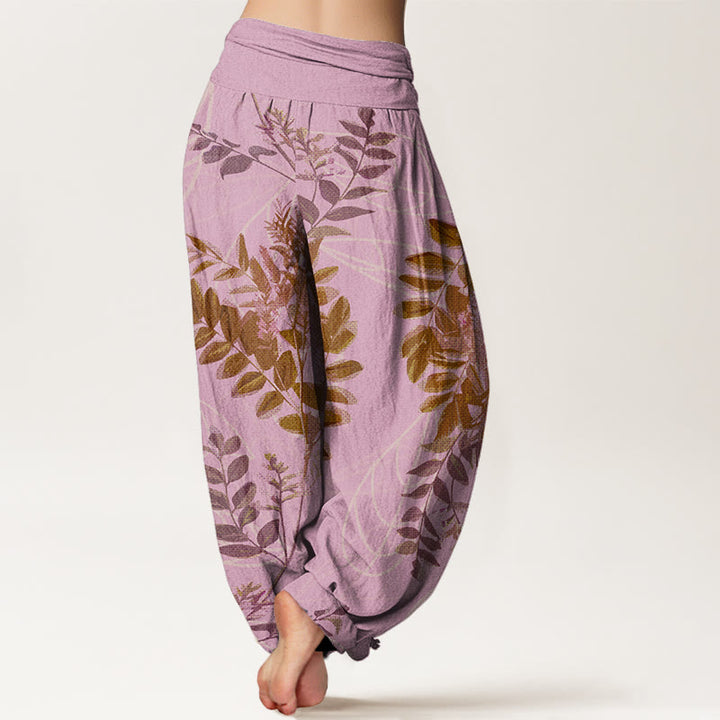 Buddha Stones, grüne Blätter, Zweige, Haremshose für Damen mit elastischer Taille - image 6