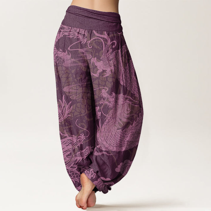 Buddha Stones Dragon Auspicious Clouds Damen Haremshose mit elastischer Taille - image 9