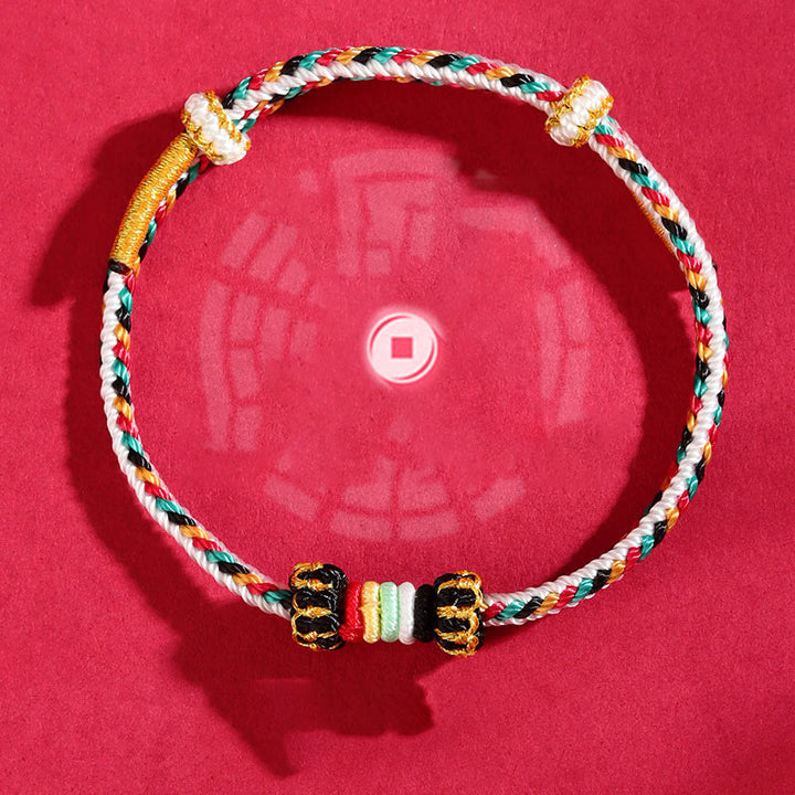 Buddha Stones Fünf Elemente Bunte Schnur Vollständigkeit Knoten Riffknoten Geflecht Glück Armband