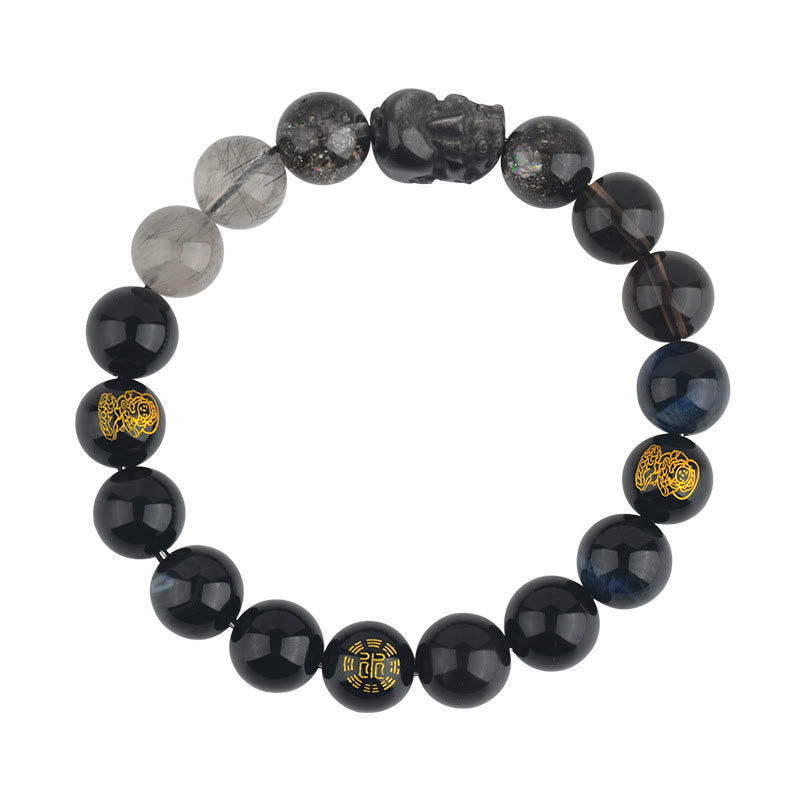 Buddha Stones Fünf Elemente Verschiedene Kristall Achat Pixiu Reichtum Armband