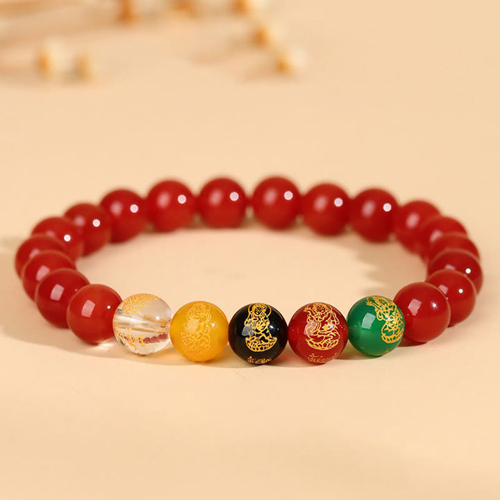 Buddha Stones ​​Fünf Elemente Verschiedene Achat Jambhala Glück Armband - image 18