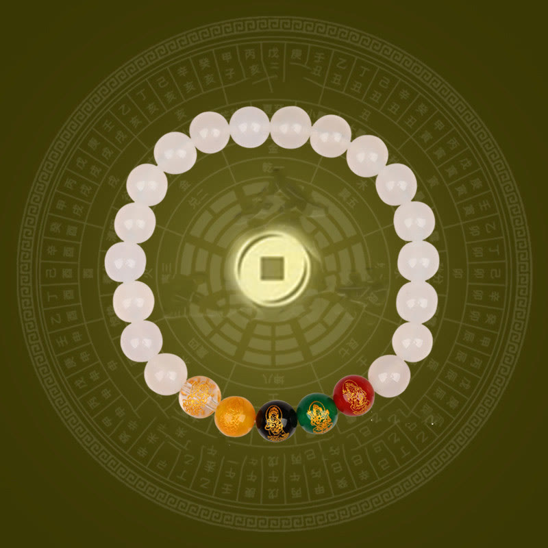 Buddha Stones ​​Fünf Elemente Verschiedene Achat Jambhala Glück Armband - image 1