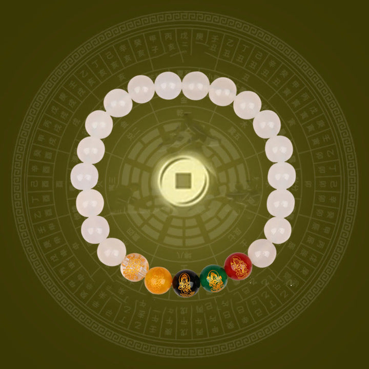 Buddha Stones ​​Fünf Elemente Verschiedene Achat Jambhala Glück Armband - image 1