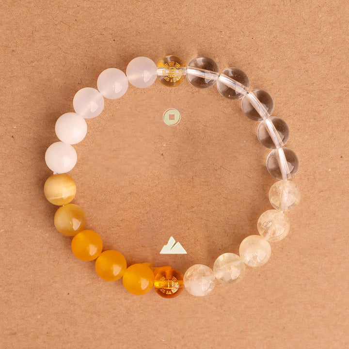 Buddha Stones Fünf Elemente, verschiedene Achatkristalle, schwarzer Onyx, grüner Chalcedon, Aquamarin – Weisheitsarmband - image 30