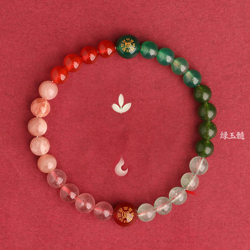 Buddha Stones Fünf Elemente, verschiedene Achatkristalle, schwarzer Onyx, grüner Chalcedon, Aquamarin – Weisheitsarmband - image 46