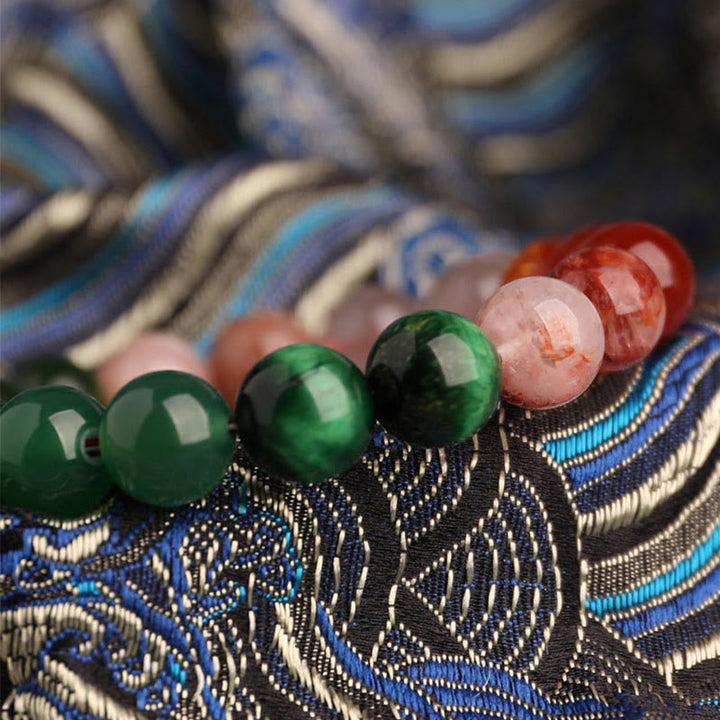 Buddha Stones Fünf Elemente, verschiedene Achatkristalle, schwarzer Onyx, grüner Chalcedon, Aquamarin – Weisheitsarmband - image 53
