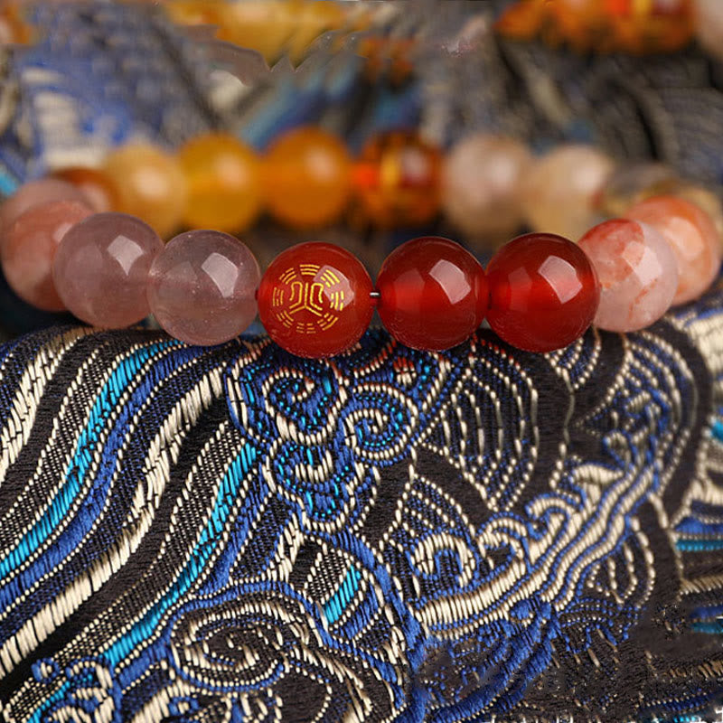 Buddha Stones Fünf Elemente, verschiedene Achatkristalle, schwarzer Onyx, grüner Chalcedon, Aquamarin – Weisheitsarmband - image 43
