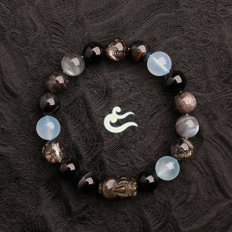 Buddha Stones Fünf Elemente Verschiedene Achatkristalle Grüner Erdbeerquarz Moosachat Grünes Phantom-Glücksarmband - image 24