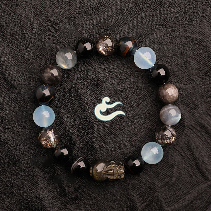 Buddha Stones Fünf Elemente Verschiedene Achatkristalle Grüner Erdbeerquarz Moosachat Grünes Phantom-Glücksarmband - image 24