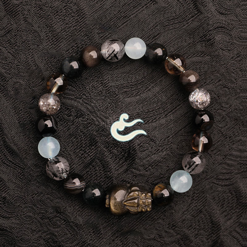 Buddha Stones Fünf Elemente Verschiedene Achatkristalle Grüner Erdbeerquarz Moosachat Grünes Phantom-Glücksarmband - image 26