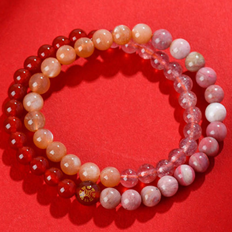 Buddha Stones Fünf Elemente Verschiedene Achat Kristall Chalcedon Weiß Kristall Weiß Achat Glück Armband