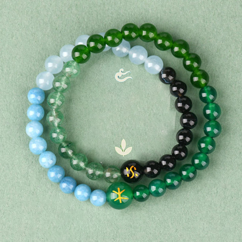 Buddha Stones ​​Fünf Elemente Verschiedene Achat Kristall Perle Schwarz Onyx Weiß Achat Weiß Kristall Glück Armband - image 21