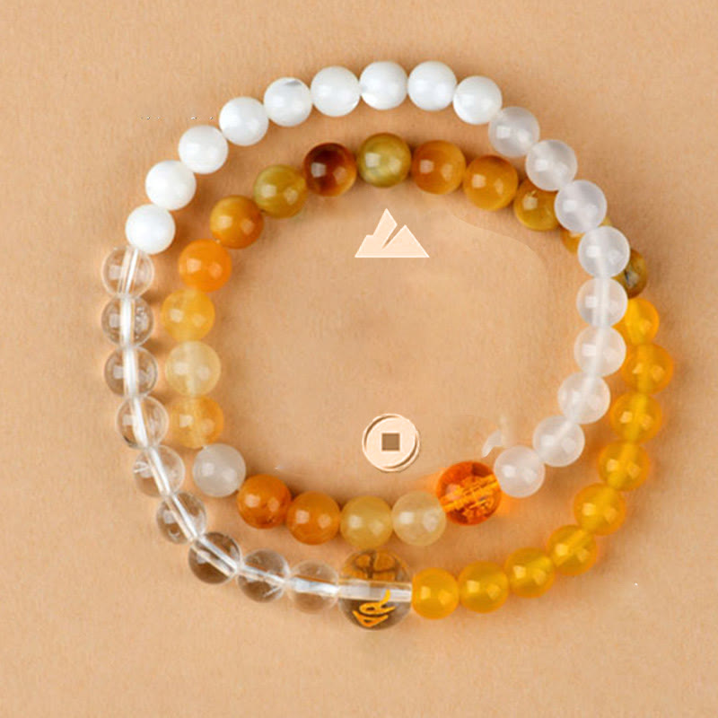 Buddha Stones ​​Fünf Elemente Verschiedene Achat Kristall Perle Schwarz Onyx Weiß Achat Weiß Kristall Glück Armband - image 32