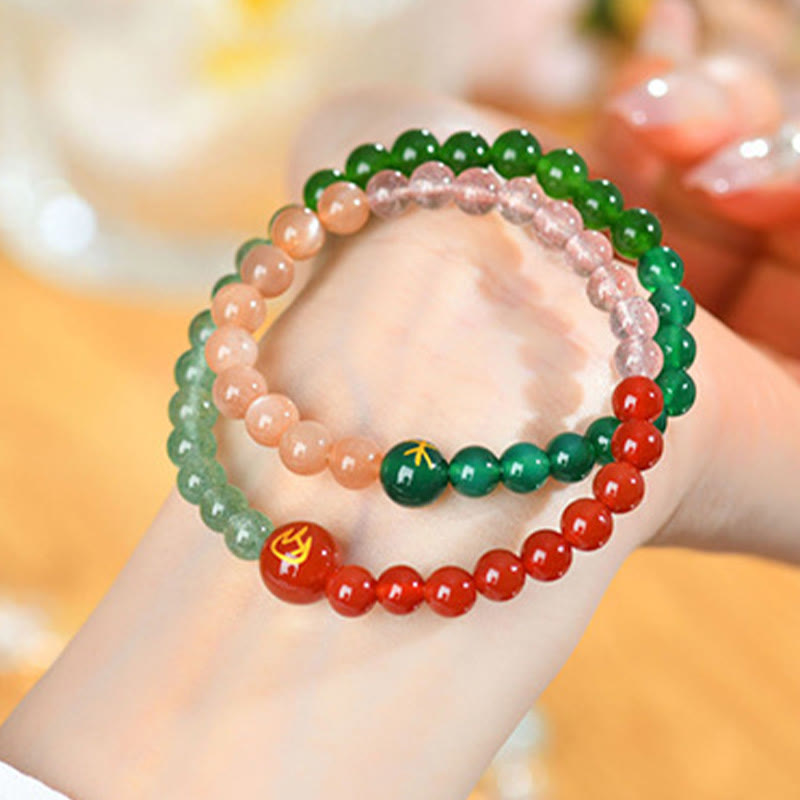 Buddha Stones ​​Fünf Elemente Verschiedene Achat Kristall Perle Schwarz Onyx Weiß Achat Weiß Kristall Glück Armband - image 14