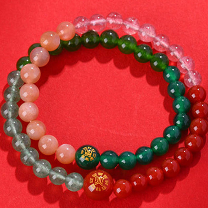 Buddha Stones ​​Fünf Elemente Verschiedene Achat Kristall Perle Schwarz Onyx Weiß Achat Weiß Kristall Glück Armband - image 13