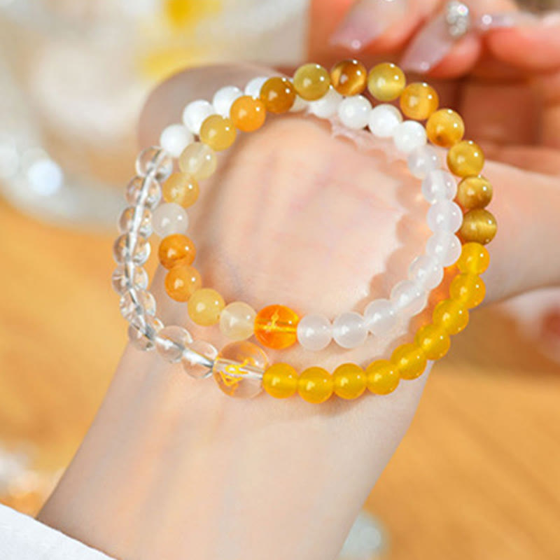 Buddha Stones ​​Fünf Elemente Verschiedene Achat Kristall Perle Schwarz Onyx Weiß Achat Weiß Kristall Glück Armband - image 34