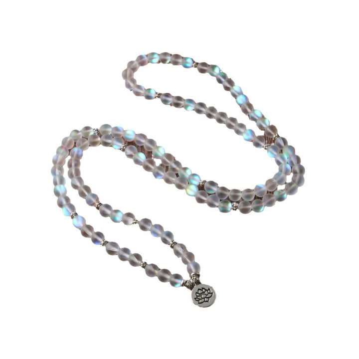 Buddha Stones 108 Mala Perlen Glitzerstein Lotus Erleuchtung Armband