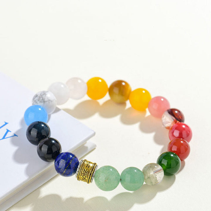 Buddha Stones ​​Fünf Elemente Verschiedene Achatkristalle Roter Achat Goldglanz Obsidian Gelber Achat Glücksarmband - image 16