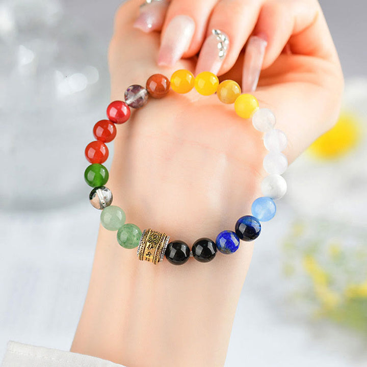 Buddha Stones ​​Fünf Elemente Verschiedene Achatkristalle Roter Achat Goldglanz Obsidian Gelber Achat Glücksarmband - image 5