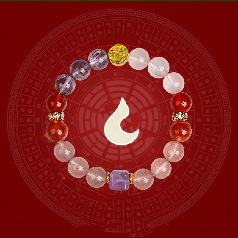 Buddha Stones ​​Fünf Elemente Verschiedene Achatkristalle Grüner Phantom Rutilquarz Grüner Traubenachat Malachit Glücksarmband - image 18