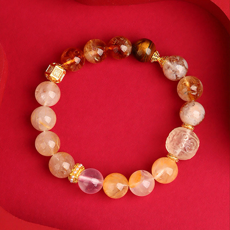 Buddha Stones ​​Fünf Elemente Verschiedene Achatkristalle Grüner Phantom Rutilquarz Grüner Traubenachat Malachit Glücksarmband - image 25