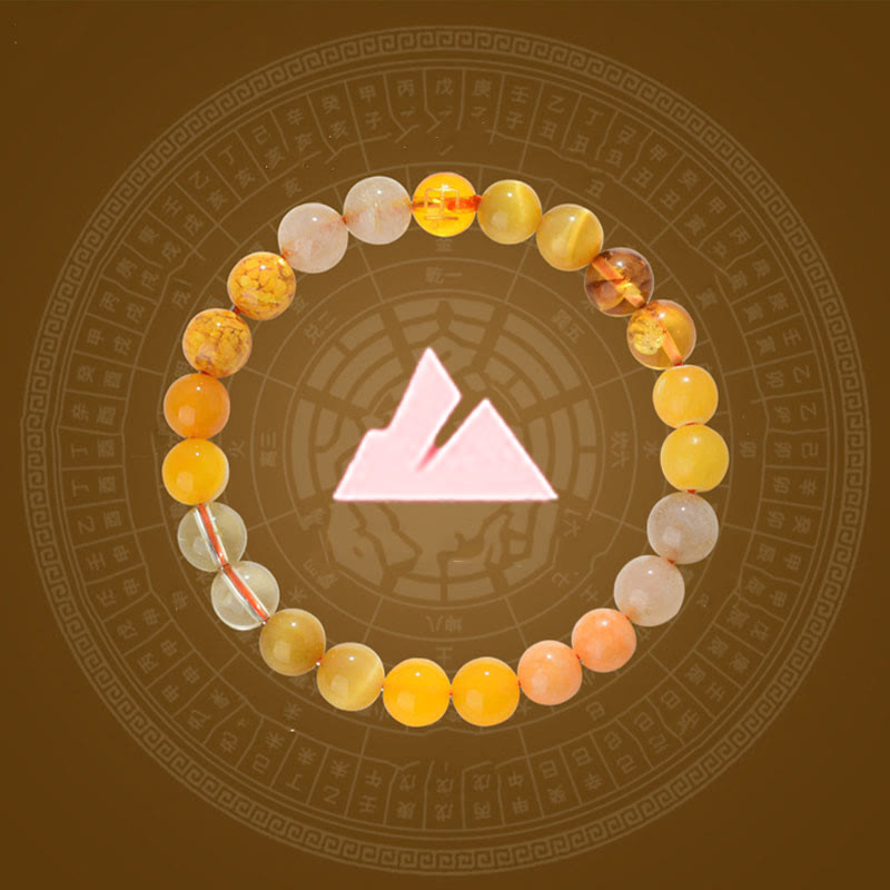 Buddha Stones ​​Fünf Elemente Verschiedene Achatkristalle Rutilquarz Tigerauge Gelber Achat Citrin Glücksarmband - image 1