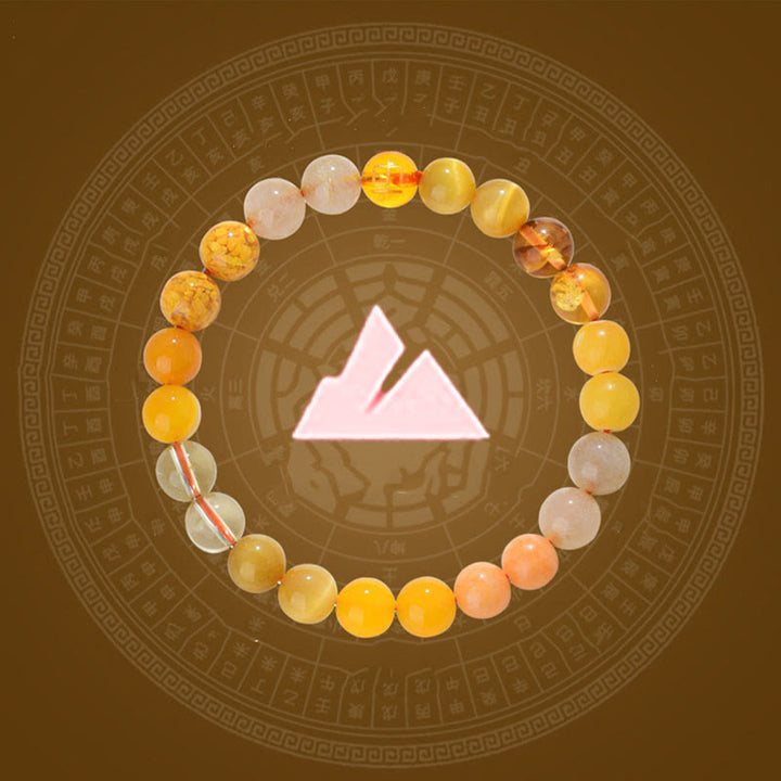 Buddha Stones ​​Fünf Elemente Verschiedene Achatkristalle Rutilquarz Tigerauge Gelber Achat Citrin Glücksarmband - image 1