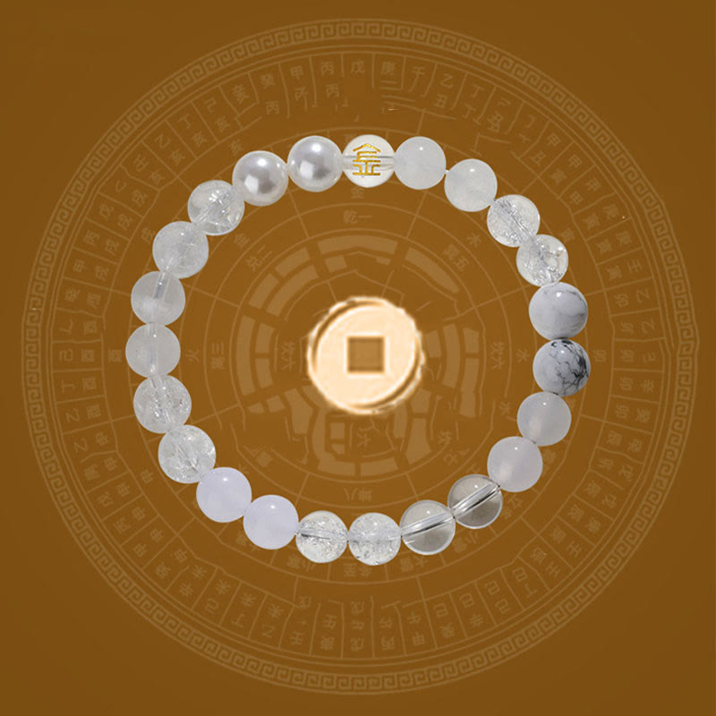 Buddha Stones ​​Fünf Elemente Verschiedene Achatkristalle Rutilquarz Tigerauge Gelber Achat Citrin Glücksarmband - image 12