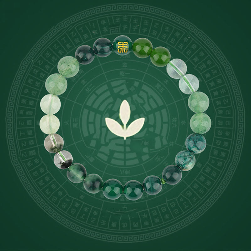 Buddha Stones ​​Fünf Elemente Verschiedene Achatkristalle Rutilquarz Tigerauge Gelber Achat Citrin Glücksarmband - image 17