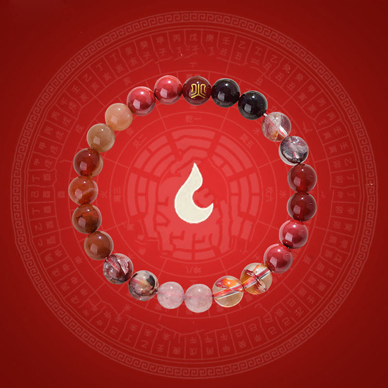 Buddha Stones ​​Fünf Elemente Verschiedene Achatkristalle Rutilquarz Tigerauge Gelber Achat Citrin Glücksarmband - image 27