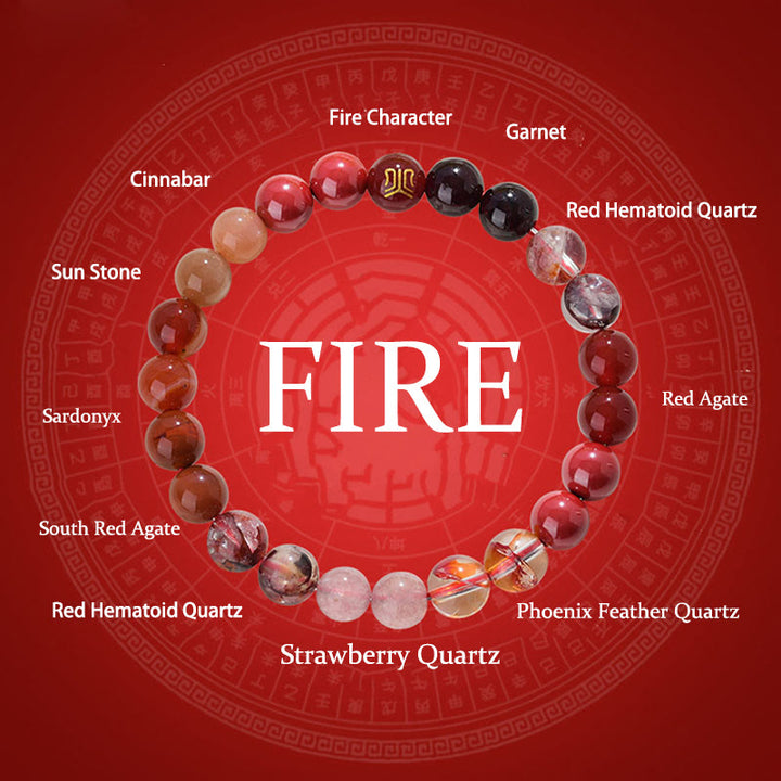 Buddha Stones ​​Fünf Elemente Verschiedene Achatkristalle Rutilquarz Tigerauge Gelber Achat Citrin Glücksarmband - image 26