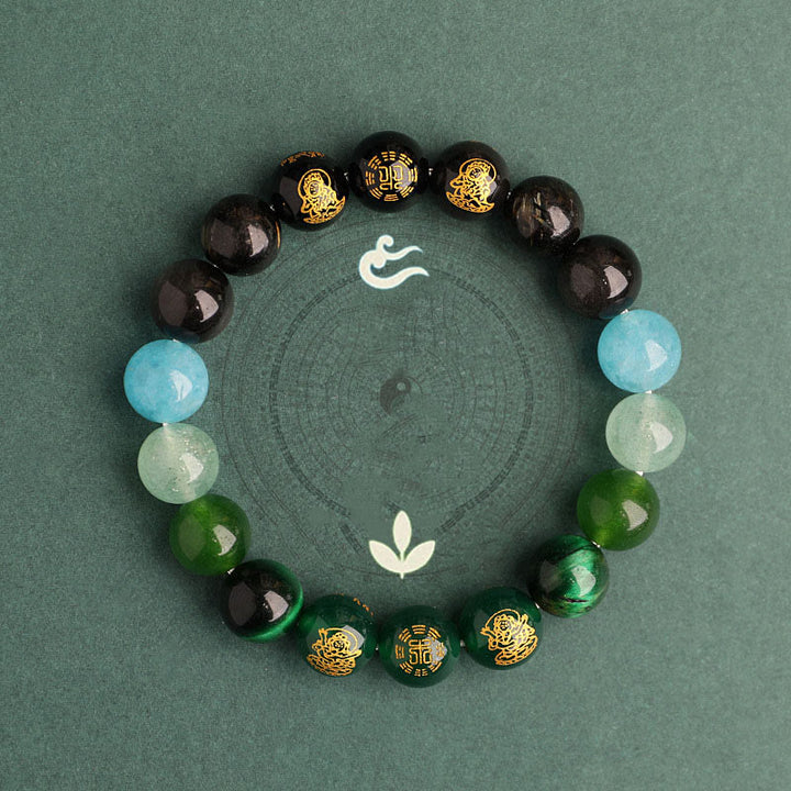 Buddha Stones, Fünf Elemente, Verschiedene Achat-Kristalle, Südroter Achat, Erdbeerquarz, Sonnenstein, Citrin, Glücksarmband - image 16