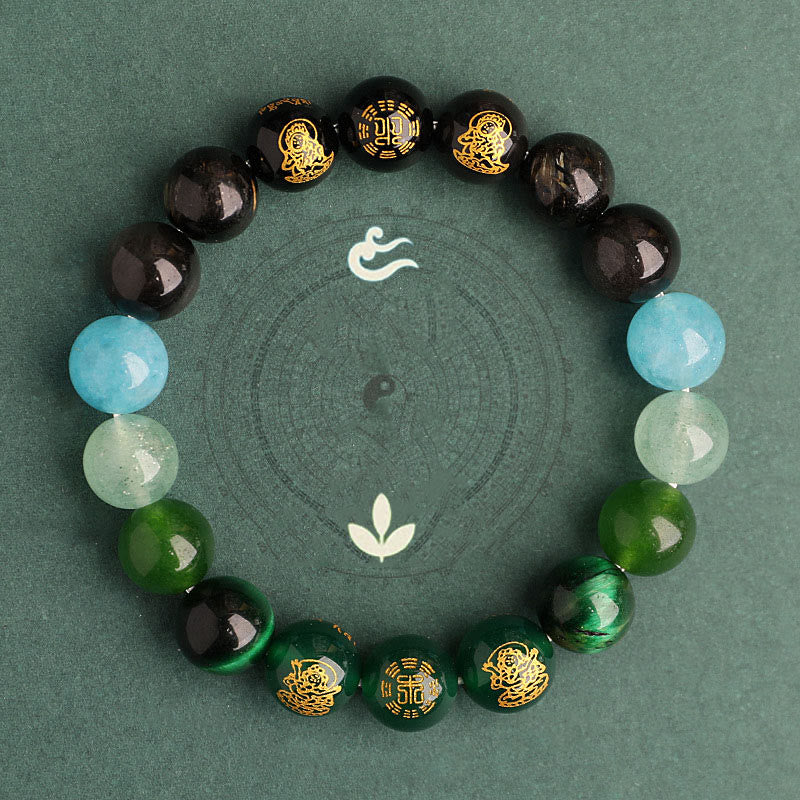 Buddha Stones, Fünf Elemente, Verschiedene Achat-Kristalle, Südroter Achat, Erdbeerquarz, Sonnenstein, Citrin, Glücksarmband - image 18