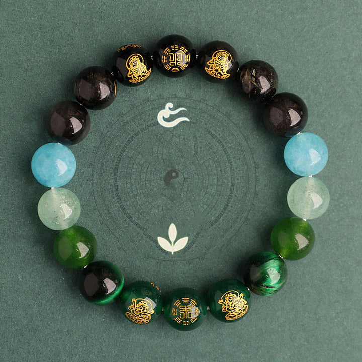 Buddha Stones, Fünf Elemente, Verschiedene Achat-Kristalle, Südroter Achat, Erdbeerquarz, Sonnenstein, Citrin, Glücksarmband - image 18
