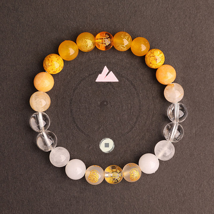 Buddha Stones, Fünf Elemente, Verschiedene Achat-Kristalle, Südroter Achat, Erdbeerquarz, Sonnenstein, Citrin, Glücksarmband - image 30