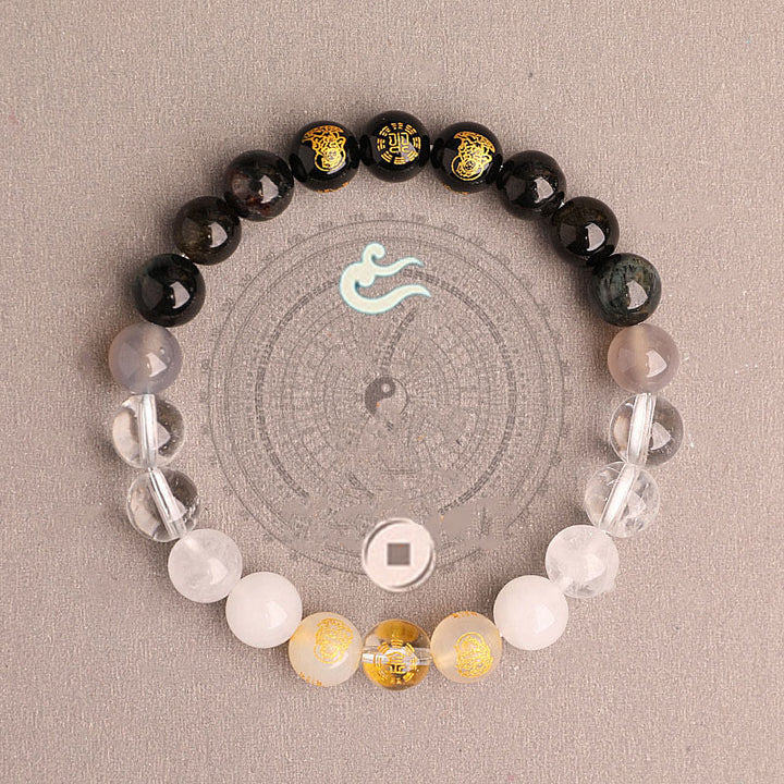 Buddha Stones, Fünf Elemente, Verschiedene Achat-Kristalle, Südroter Achat, Erdbeerquarz, Sonnenstein, Citrin, Glücksarmband - image 36