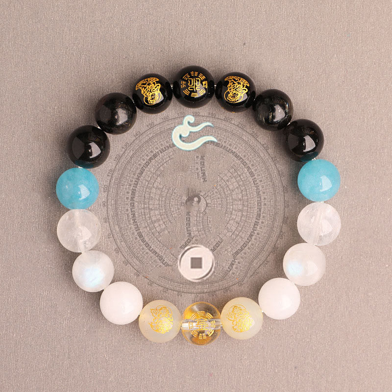 Buddha Stones, Fünf Elemente, Verschiedene Achat-Kristalle, Südroter Achat, Erdbeerquarz, Sonnenstein, Citrin, Glücksarmband - image 38