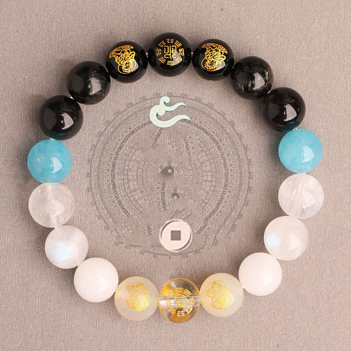 Buddha Stones, Fünf Elemente, Verschiedene Achat-Kristalle, Südroter Achat, Erdbeerquarz, Sonnenstein, Citrin, Glücksarmband - image 40