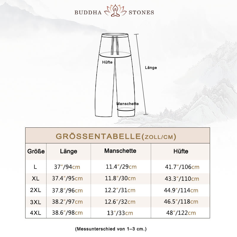Buddha Stones Lässige Yogahose aus Baumwolle für Damen mit Taschen - image 5