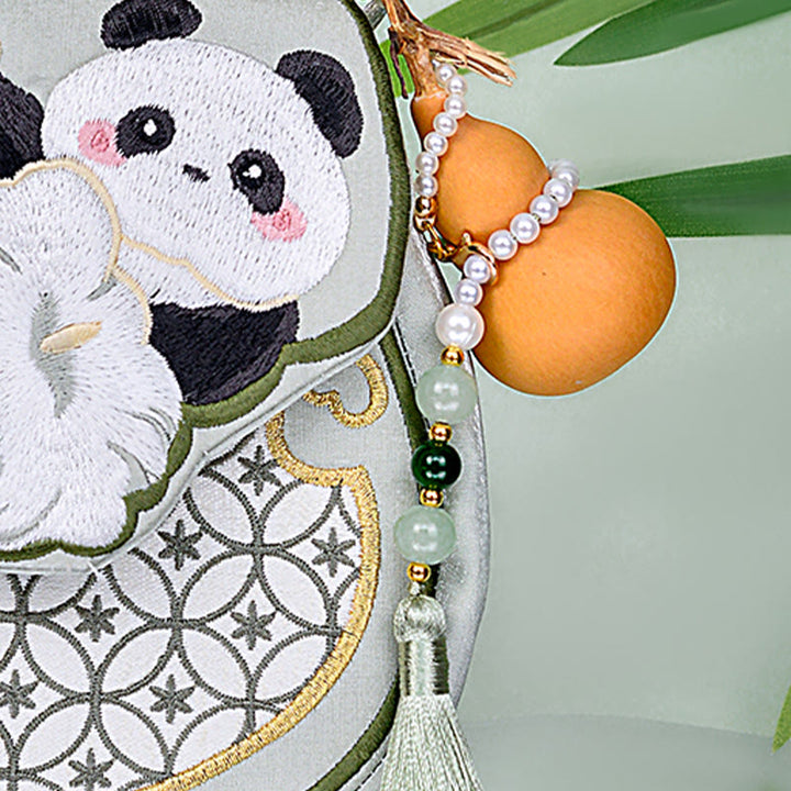 Buddha Stones, Panda-Blumen, Kürbis-Anhänger, Schultertasche, Umhängetasche