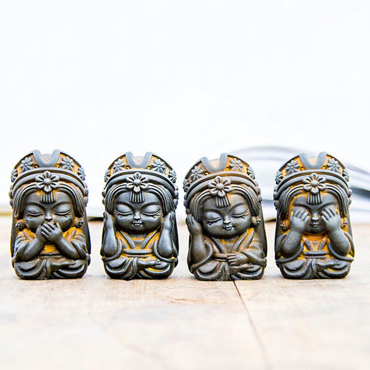 Buddha Stones , handgefertigt, Zakiram, Eisenpulver, Rostguss, Kunstharz, Zen-Statue, Heimdekoration - image 3