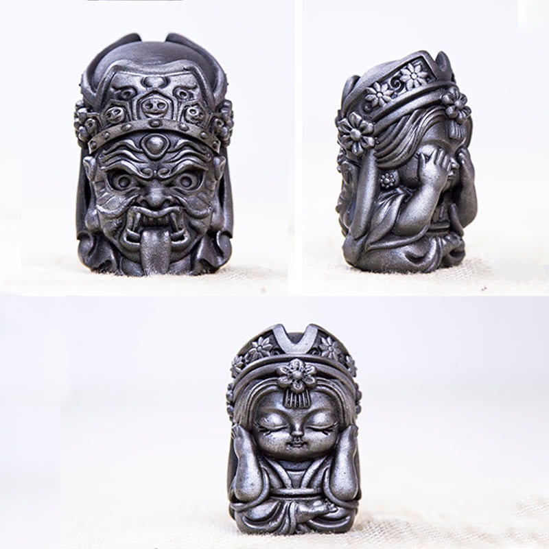 Buddha Stones , handgefertigt, Zakiram, Eisenpulver, Rostguss, Kunstharz, Zen-Statue, Heimdekoration