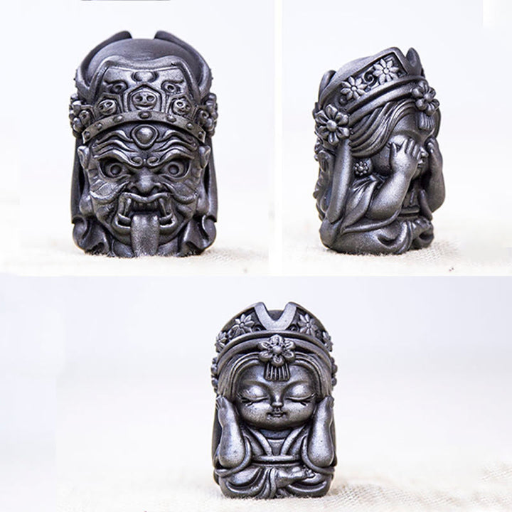 Buddha Stones , handgefertigt, Zakiram, Eisenpulver, Rostguss, Kunstharz, Zen-Statue, Heimdekoration - image 36
