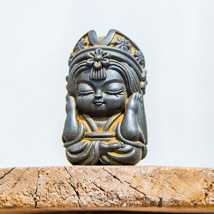 Buddha Stones , handgefertigt, Zakiram, Eisenpulver, Rostguss, Kunstharz, Zen-Statue, Heimdekoration