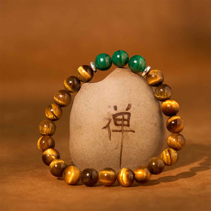 Buddha Stones Tigerauge Grünes Tigerauge Mut Armband