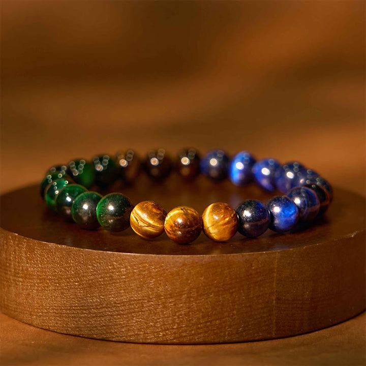 Buddha Stones Blaues Tigerauge Grünes Tigerauge Tigerauge Balance Armband