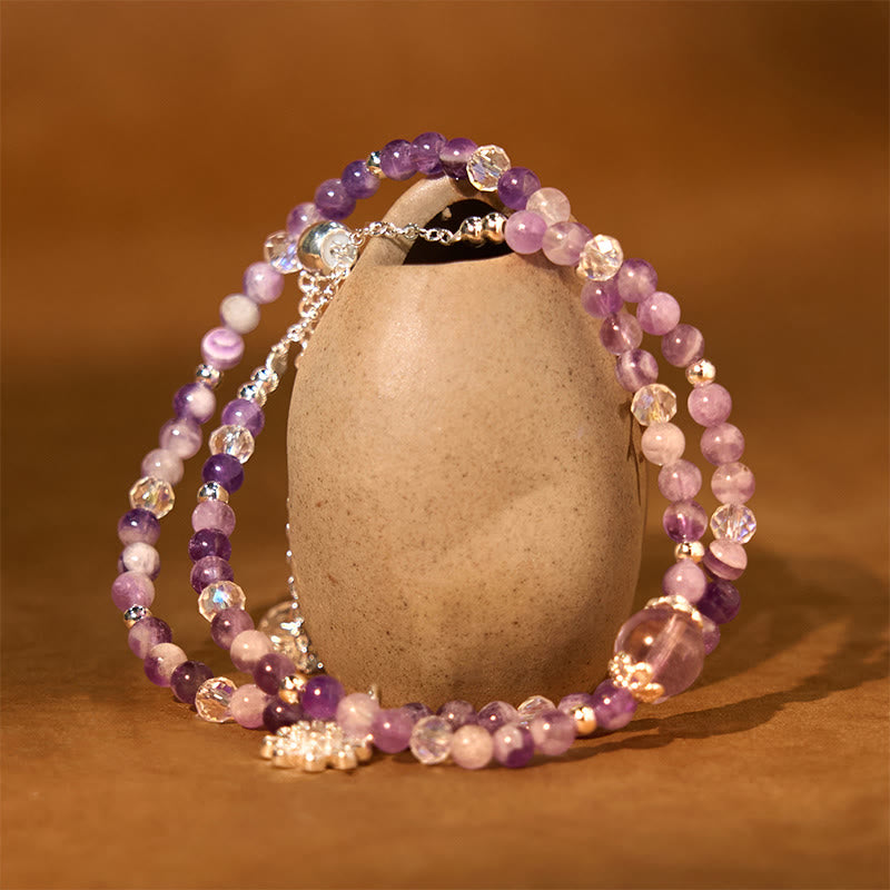 Buddha Stones, Amethyst-Kristall, Sonnenblume, spirituelles Bewusstsein, doppelt wickelbar