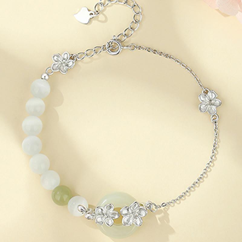 Buddha Stones Chrysoberyll Hetian Jade 999 Sterling Silber Liebesarmband - image 10