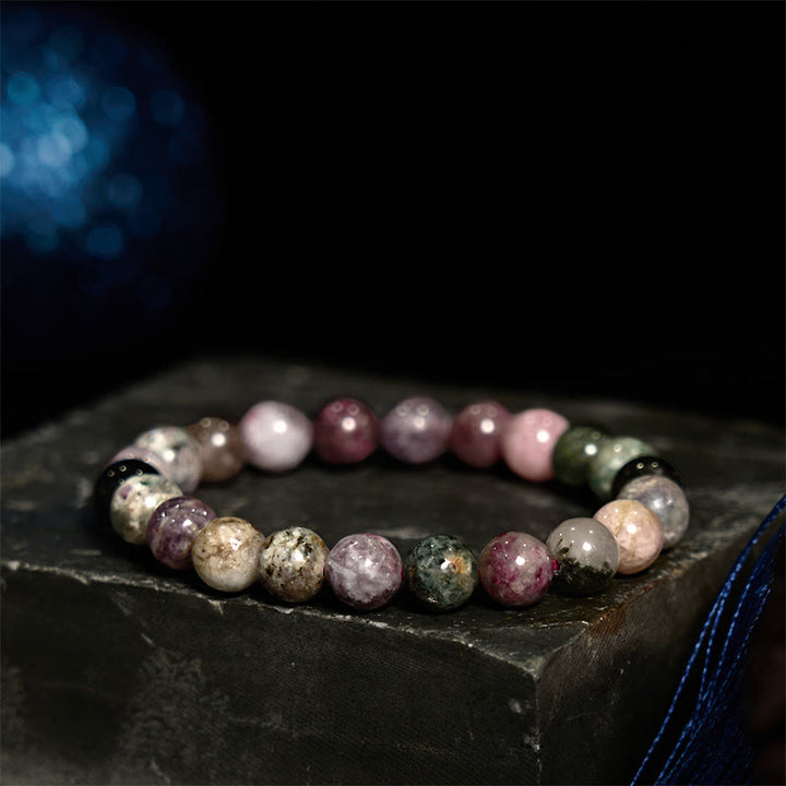 Buddha Stones Regenbogen-Turmalin-Positivarmband