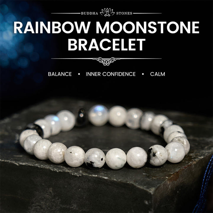 Buddha Stones Regenbogen-Mondstein-Harmonie-Armband